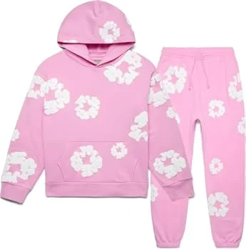 Denim Tears Brand Wreath Pink Logo Tracksuit