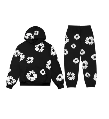 Denim Tears Brand Wreath Black Logo Tracksuit