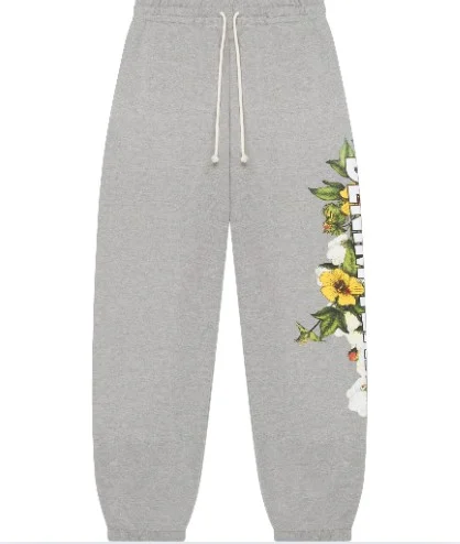 Denim Tears Brand Floral Logo Grey Jean